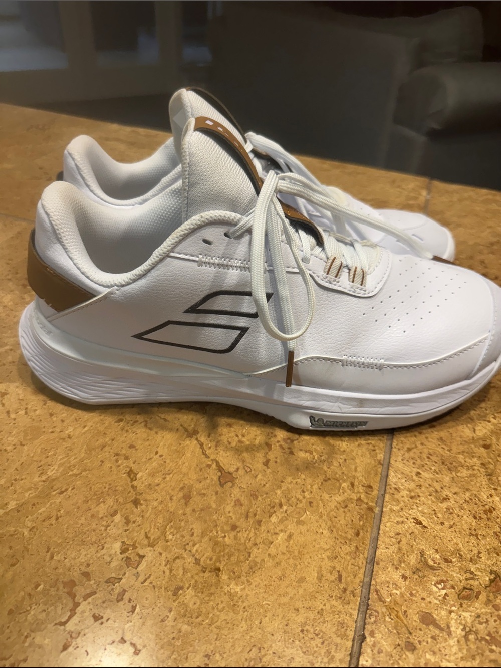 Babolat Women’s White Tennis Shoes with Tan Accents-Wimbledon edition